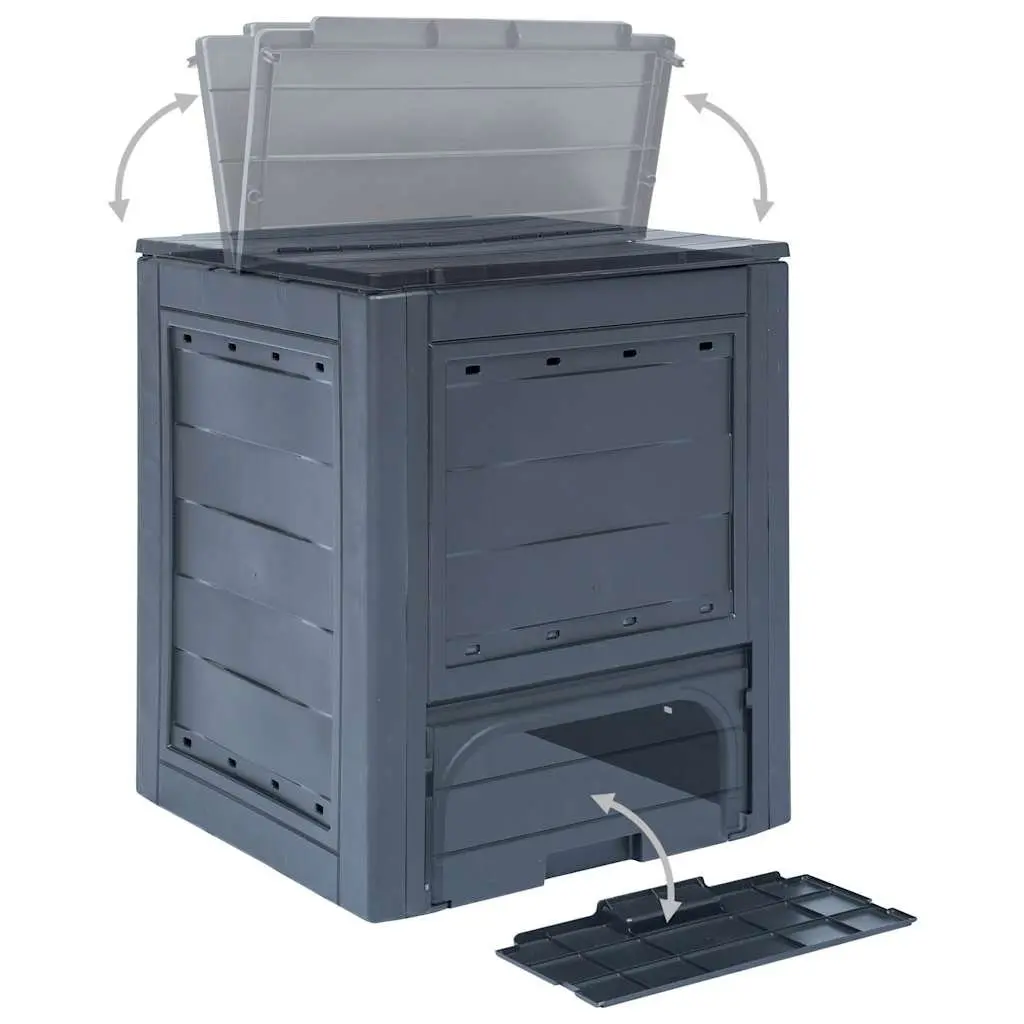 Garden Composters Plastic 60x60x73cm Grey 2 Pack