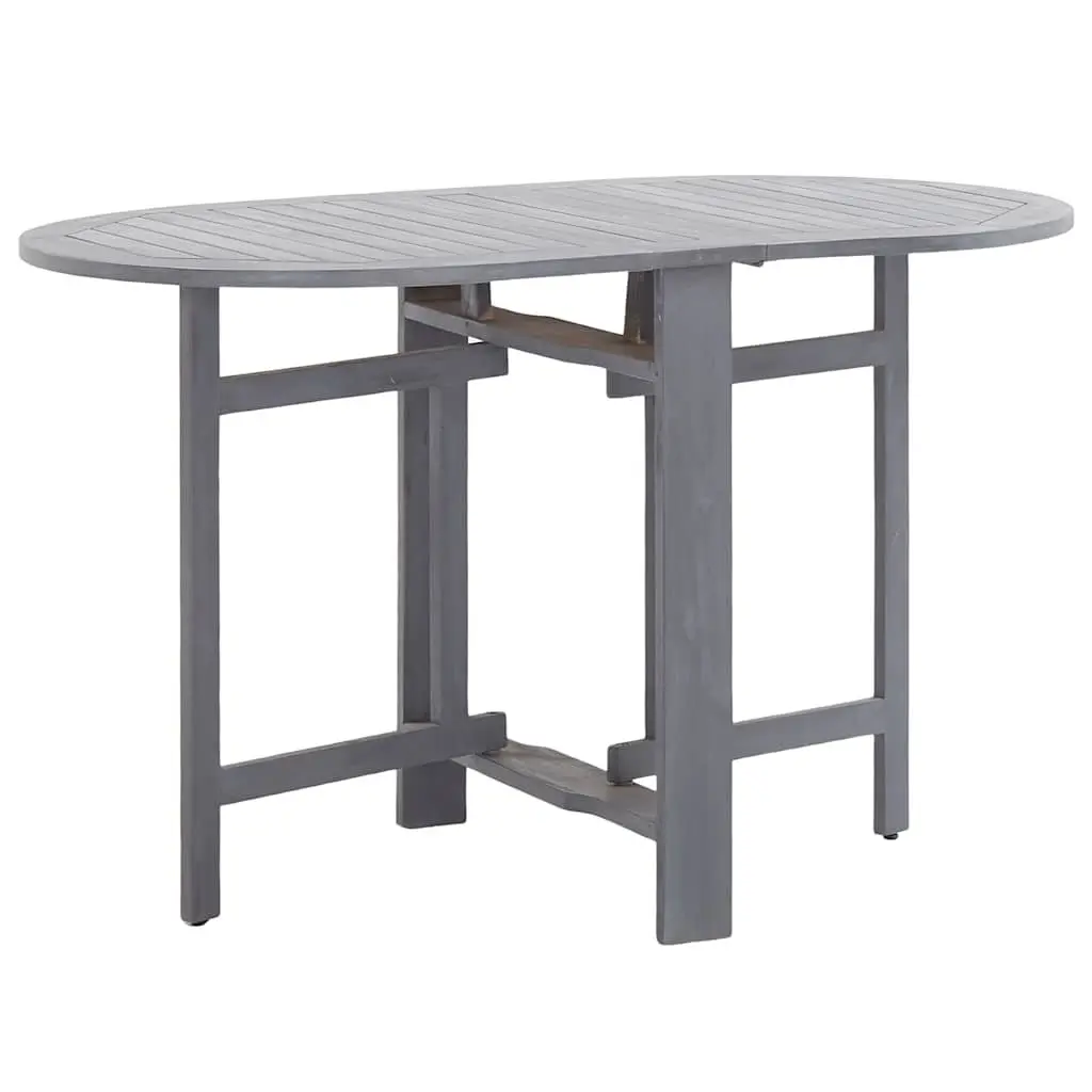 5-Piece Solid Wood Outdoor Dining Set with Grey Finish