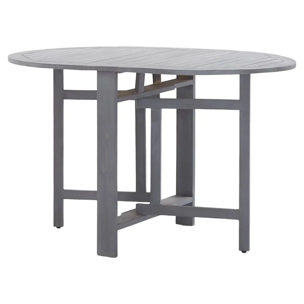 5-Piece Solid Wood Outdoor Dining Set with Grey Finish