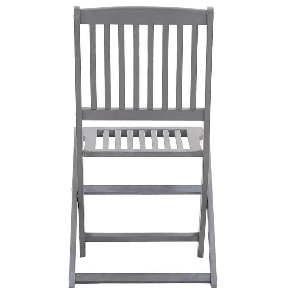 5-Piece Solid Wood Outdoor Dining Set with Grey Finish
