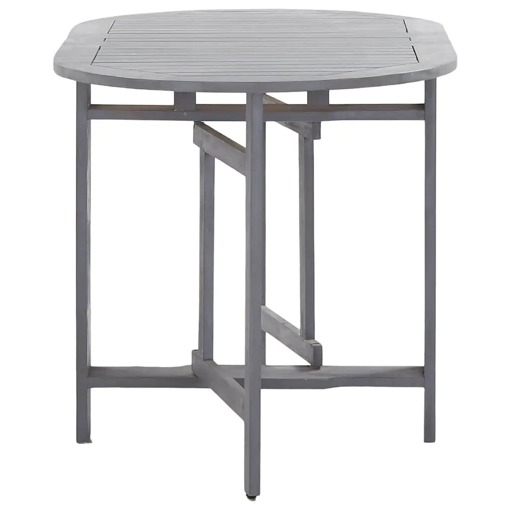 5-Piece Solid Wood Outdoor Dining Set with Grey Finish
