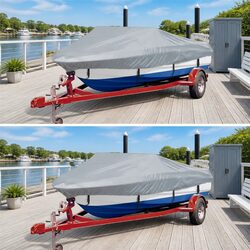 Heavy Duty Grey Boat Storage Covers 2 Pack 427-488cm