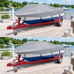 Heavy Duty Grey Boat Storage Cover - 2 Pieces