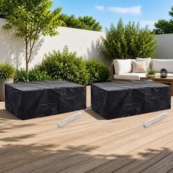 Black Protective Covers for Garden Furniture - 2 Piece Set