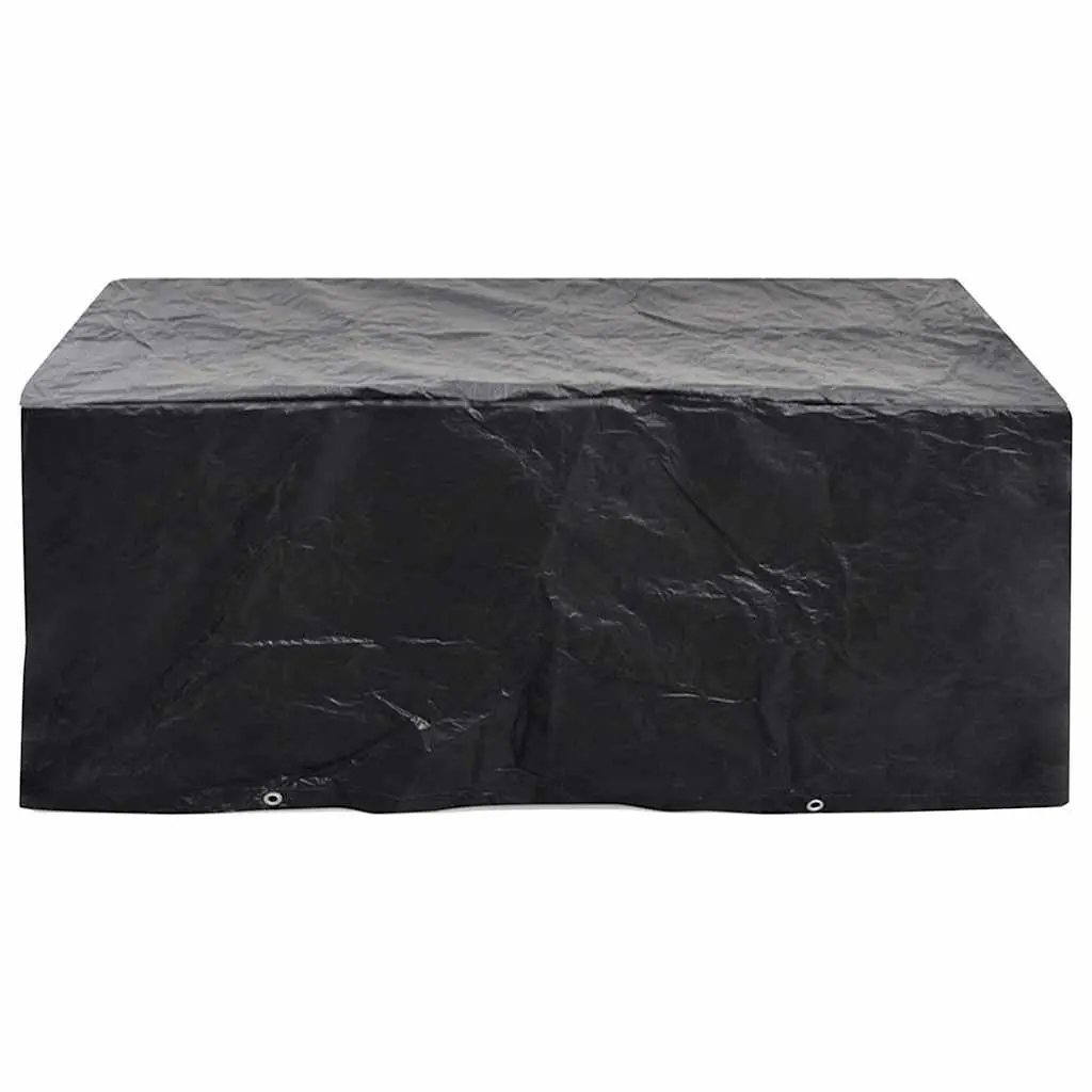 Garden Furniture Covers 2 Pieces Black Outdoor Protective Cover with Eyelets