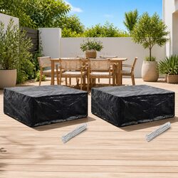 Durable Black Garden Furniture Covers 250x210x90 cm Set of 2