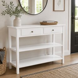 Elegant White Storage Sideboard with 2 Drawers and 2 Shelves