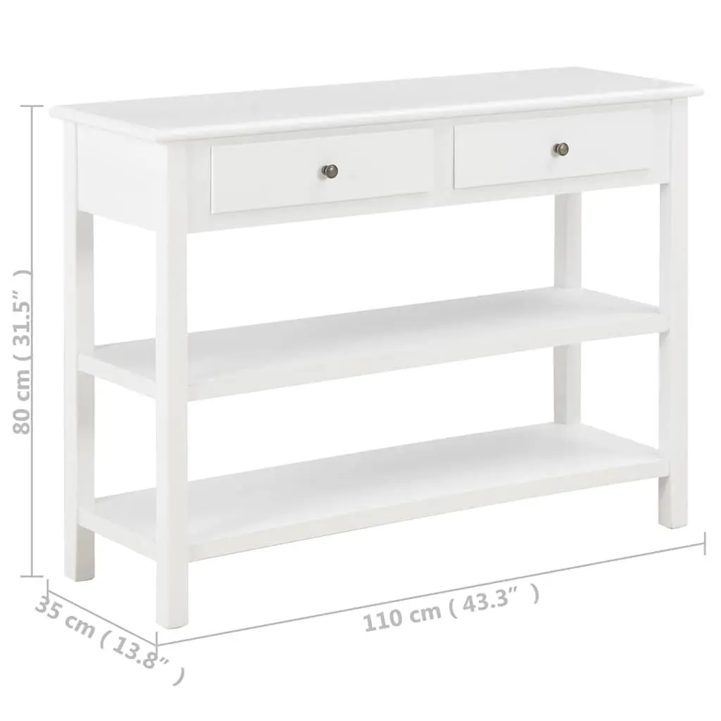 White Storage Sideboard with 2 Drawers and 2 Shelves