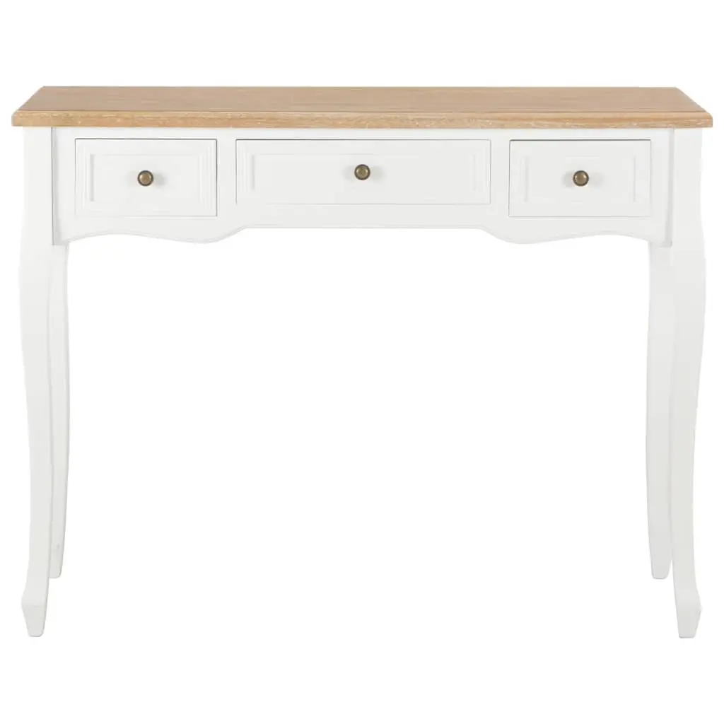 White Console Table with 3 Drawers for Storage