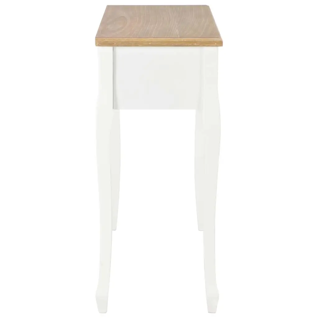 White Console Table with 3 Drawers for Storage