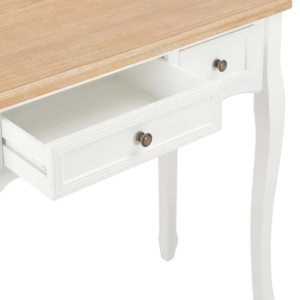 White Console Table with 3 Drawers for Storage