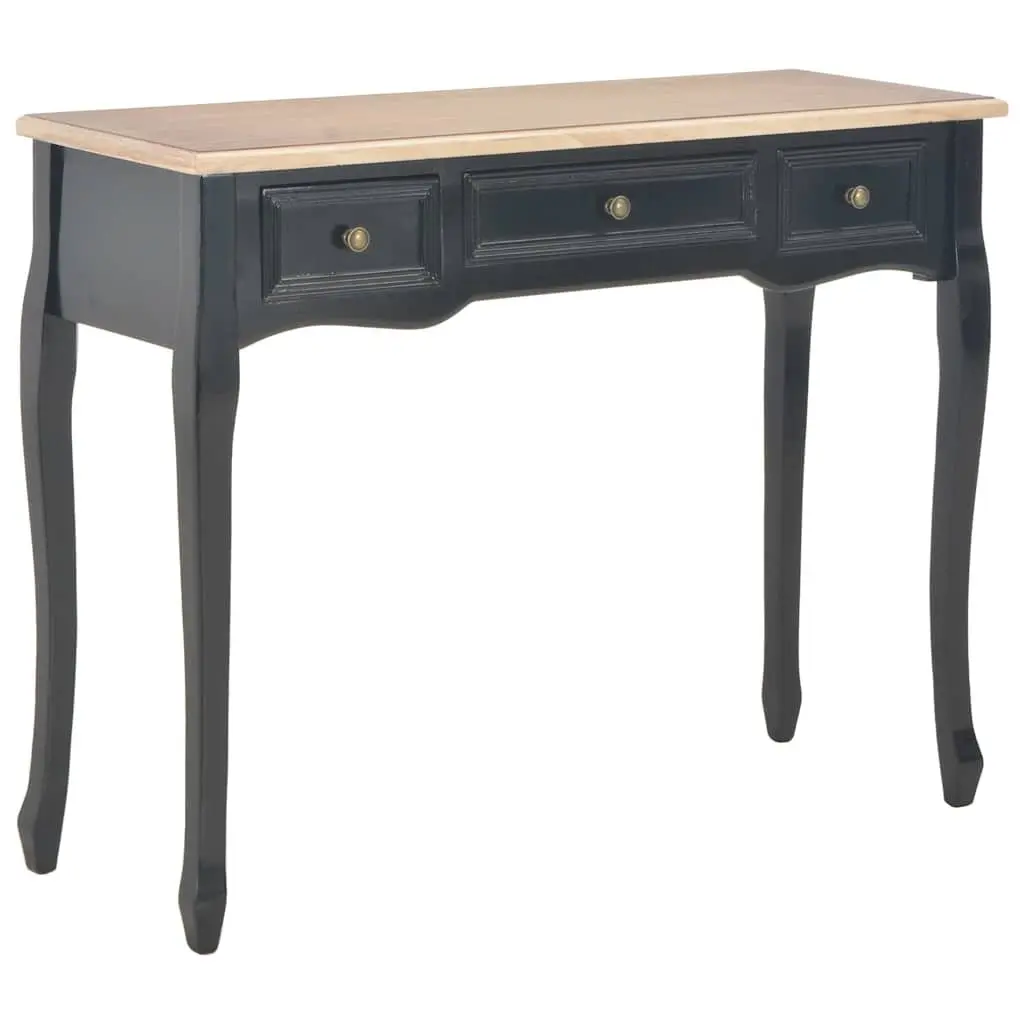 Black Console Dressing Table with 3 Drawers