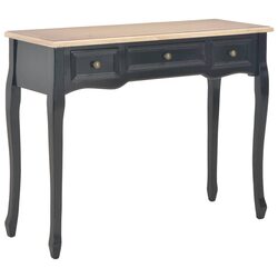 Stylish Black Console Dressing Table with 3 Drawers