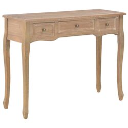 Elegant Brown Console Table with 3 Drawers