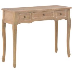 Elegant Brown Console Table with 3 Drawers
