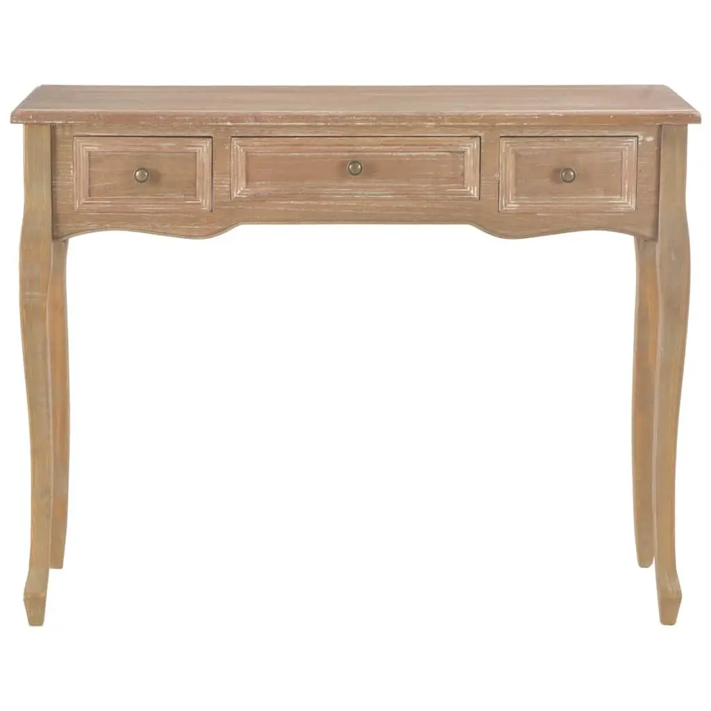 Brown Console Table with 3 Drawers