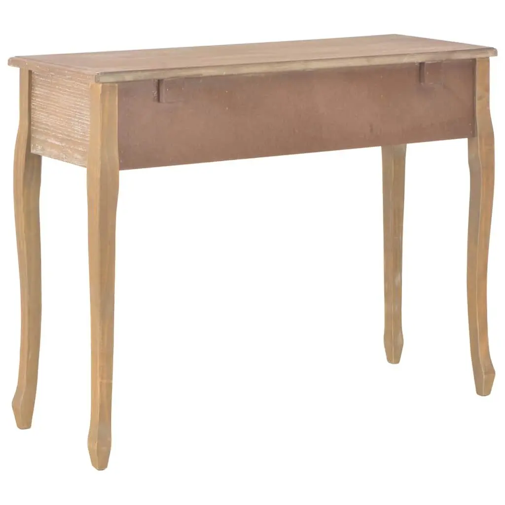 Brown Console Table with 3 Drawers