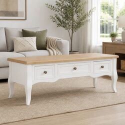 Elegant White TV Cabinet with 3 Drawers 100x35x35cm