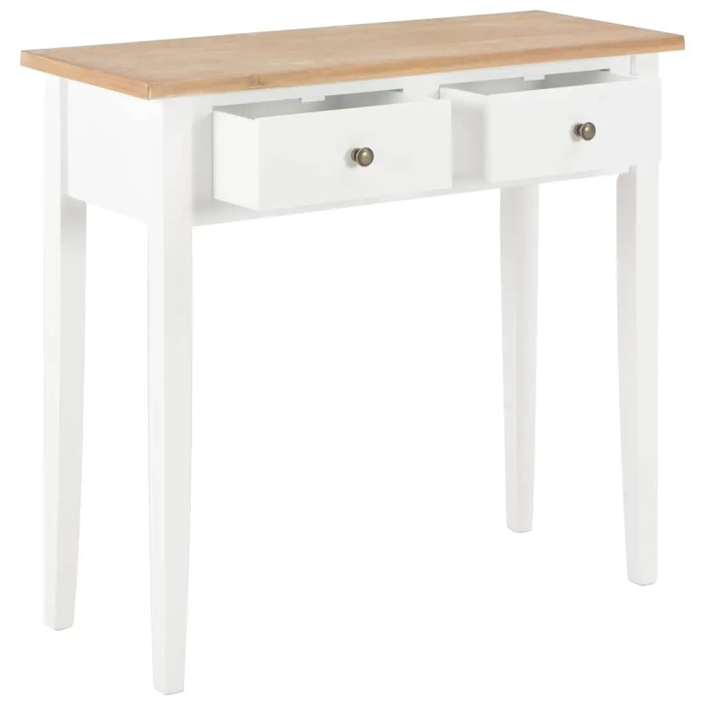 White Console Table with Storage Drawers