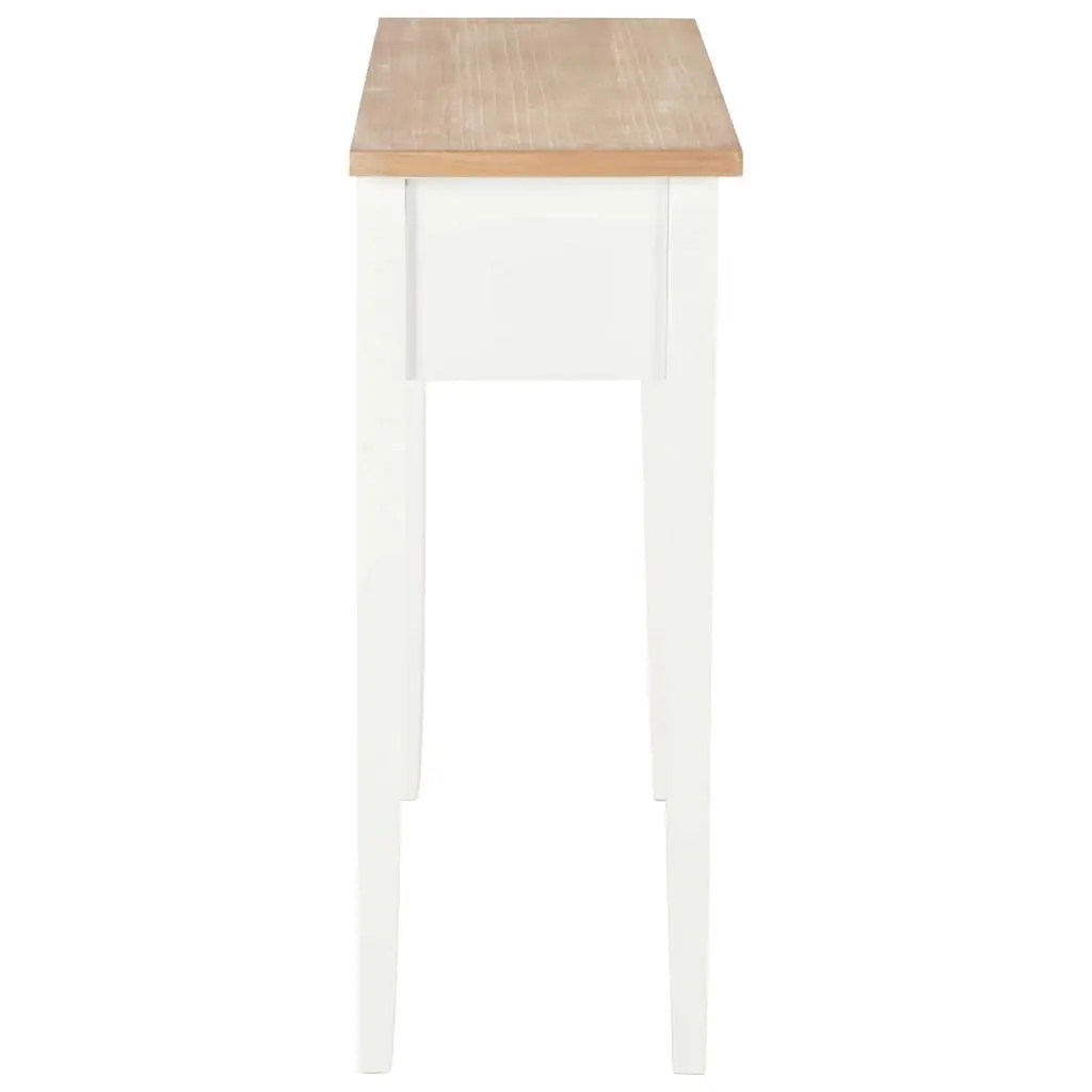 White Console Table with Storage Drawers