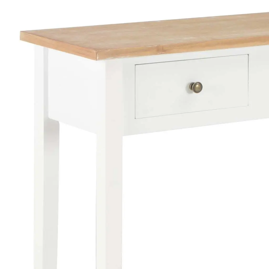 White Console Table with Storage Drawers
