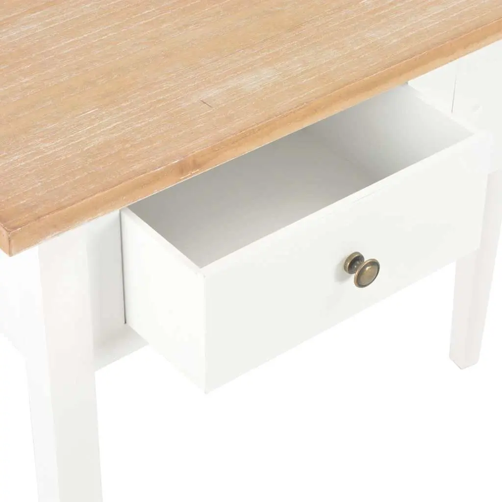 White Console Table with Storage Drawers