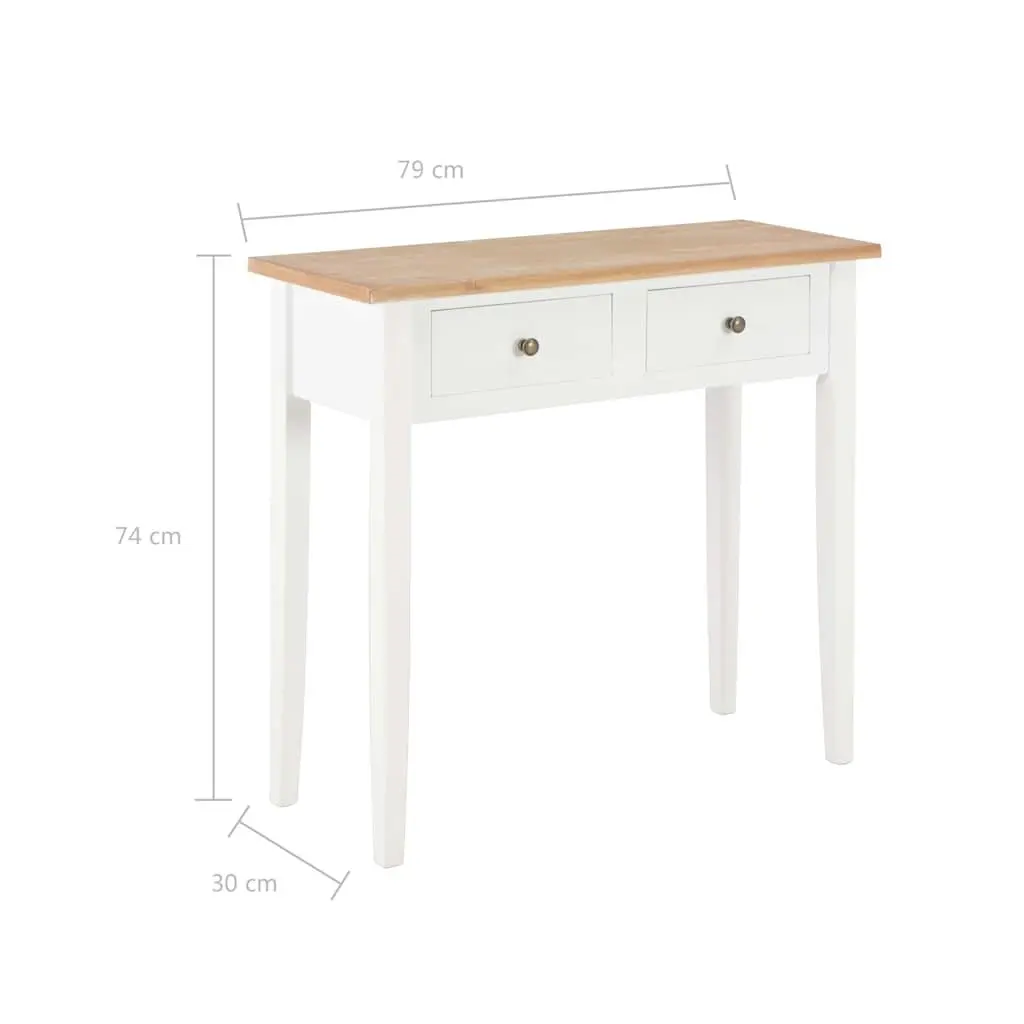 White Console Table with Storage Drawers