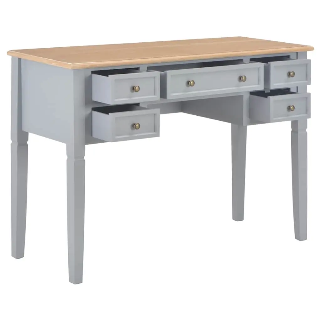 Grey Writing Desk with Ample Storage Space