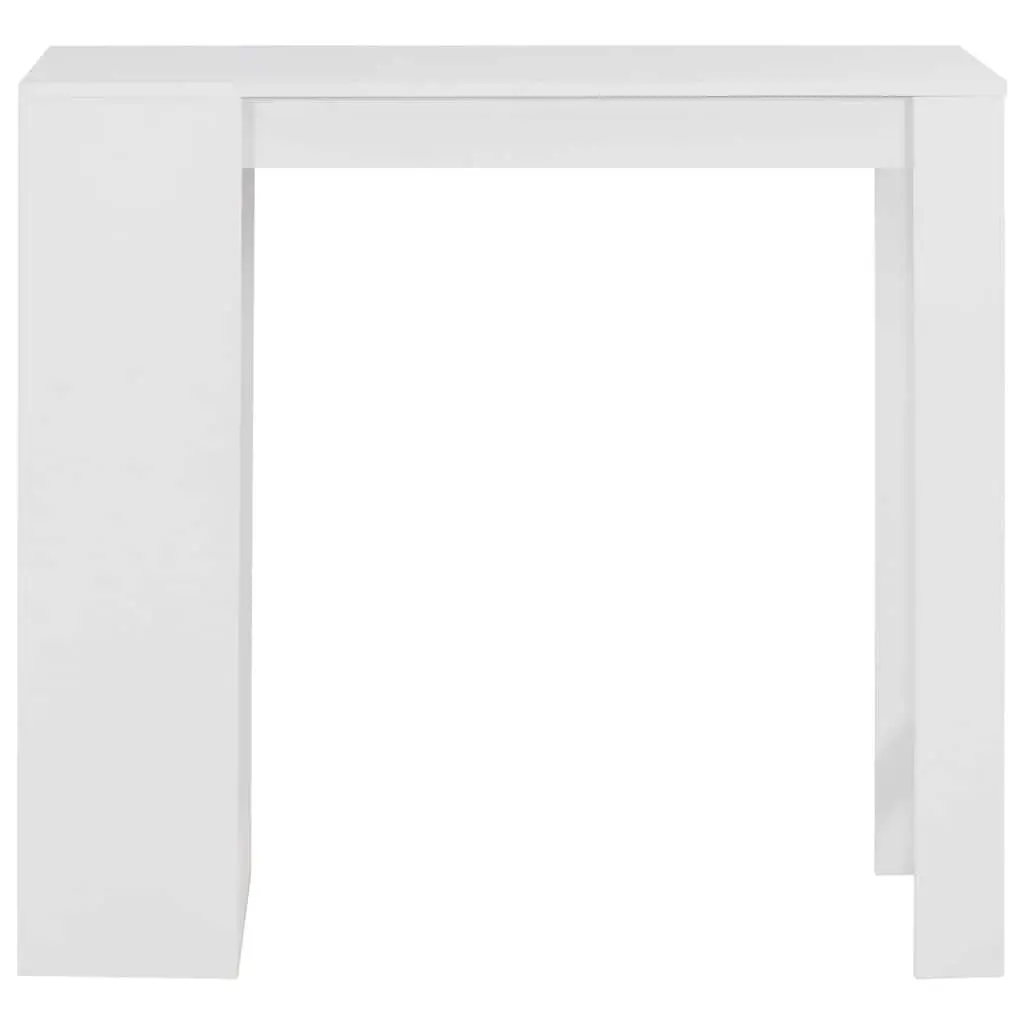 White Bar Table with 3-Layer Storage Shelf