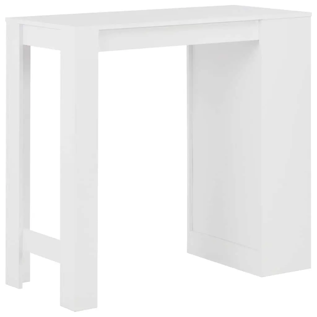 White Bar Table with 3-Layer Storage Shelf