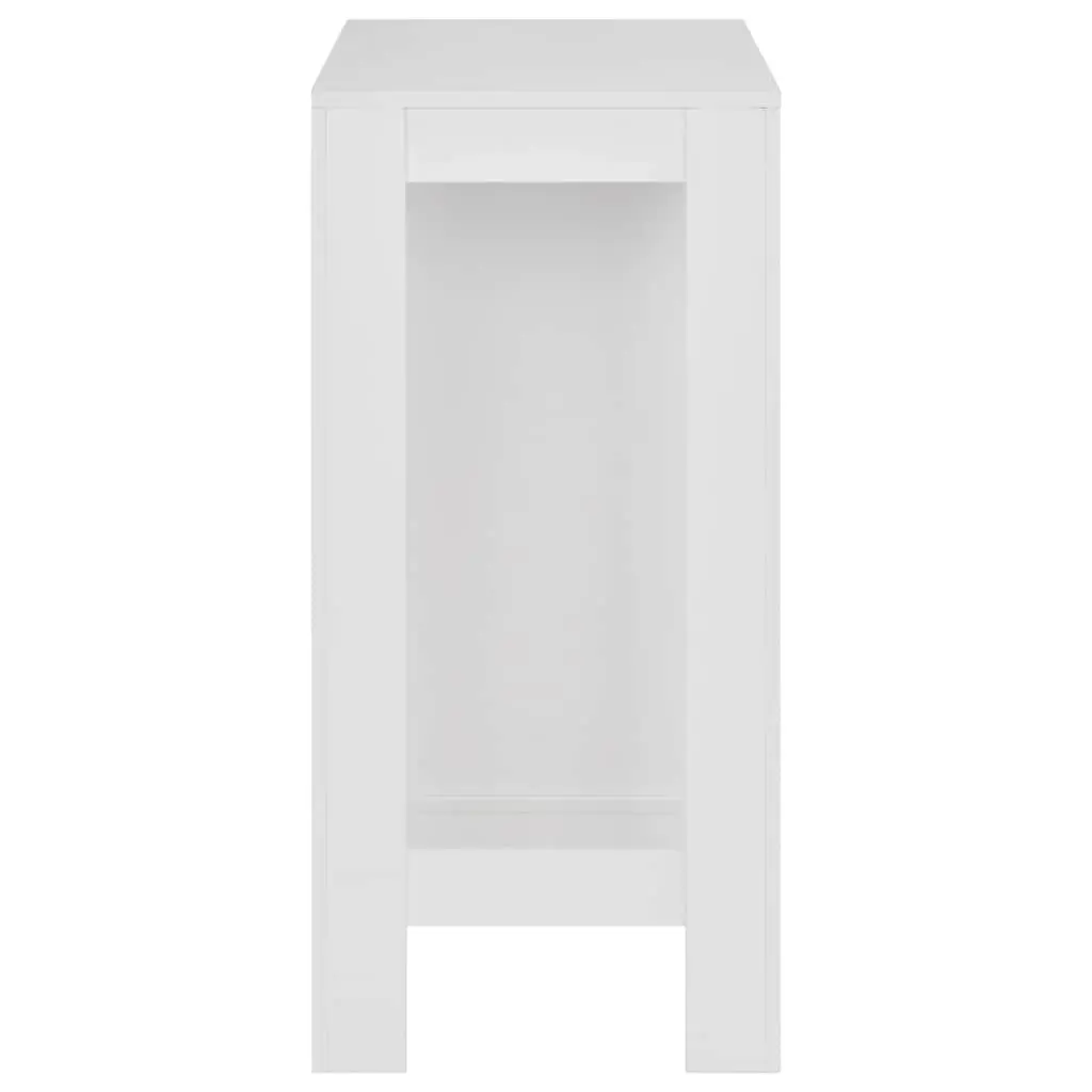 White Bar Table with 3-Layer Storage Shelf