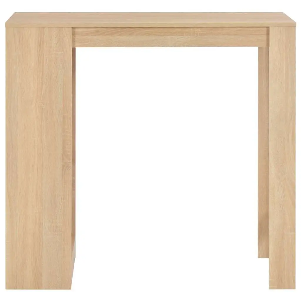 Bar Table with 3-Layer Storage Shelf, Brown