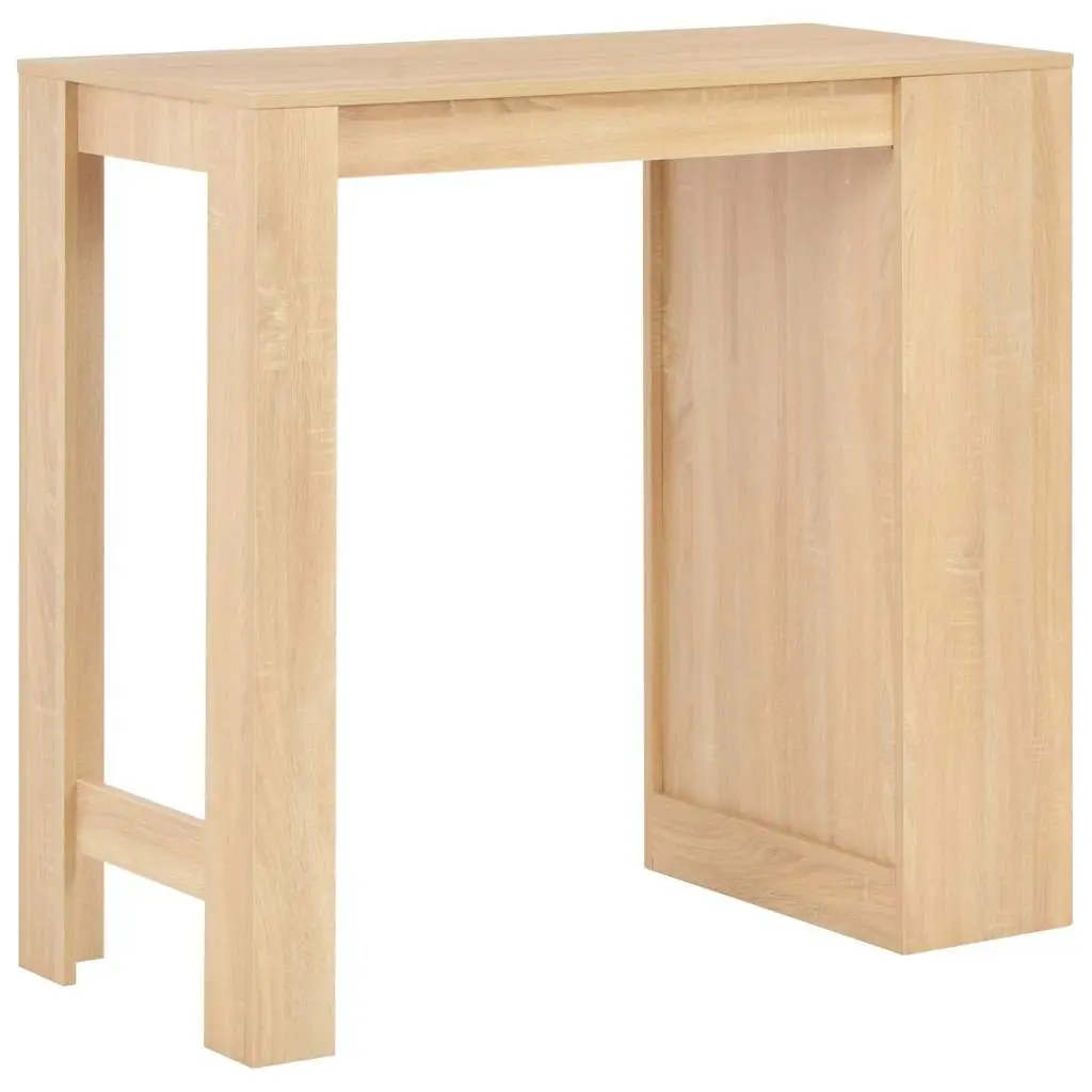 Bar Table with 3-Layer Storage Shelf, Brown