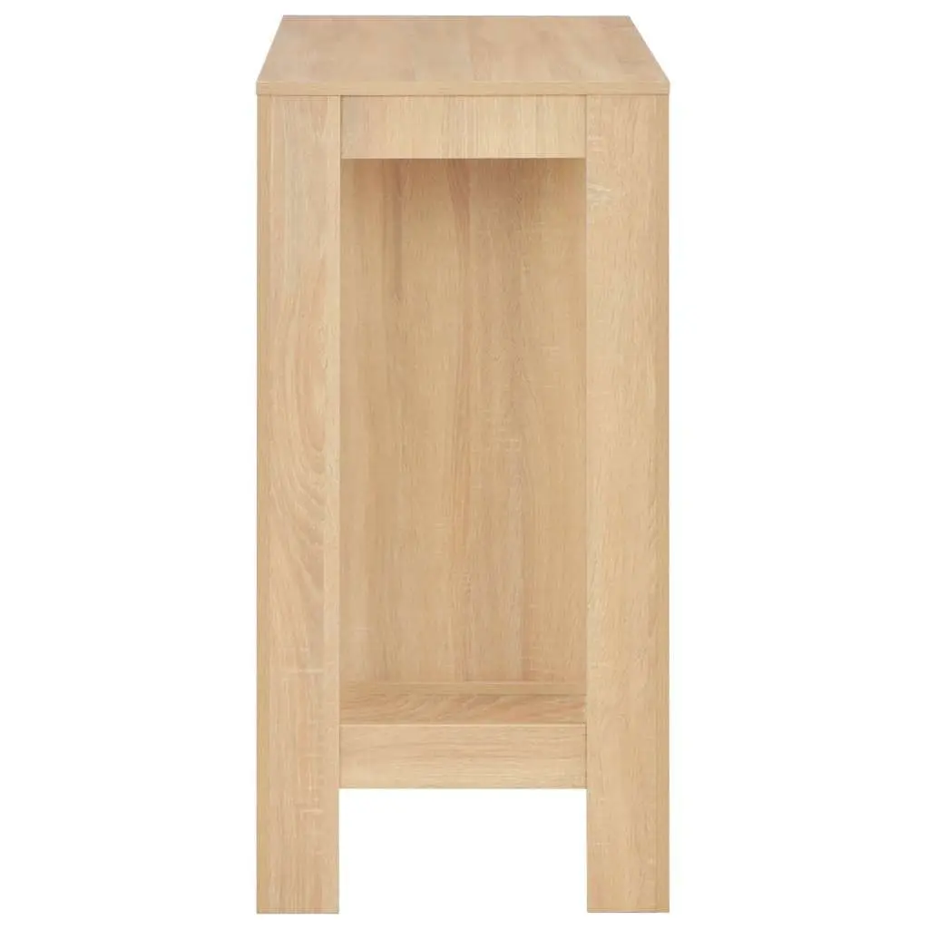 Bar Table with 3-Layer Storage Shelf, Brown