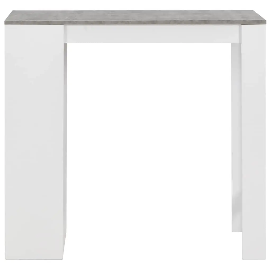 White Bar Table with Storage Shelf for Kitchen and Dining