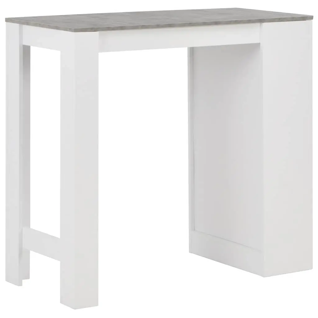 White Bar Table with Storage Shelf for Kitchen and Dining
