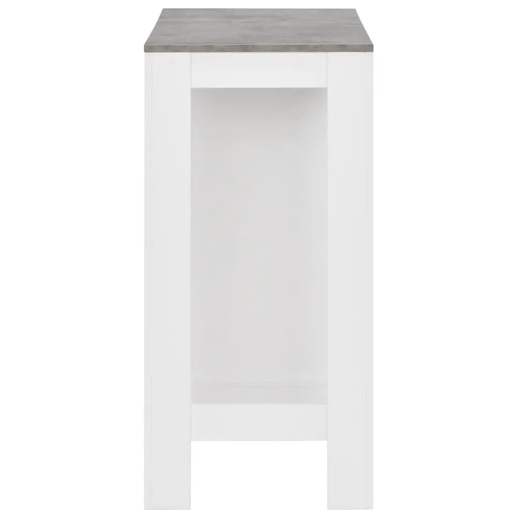 White Bar Table with Storage Shelf for Kitchen and Dining