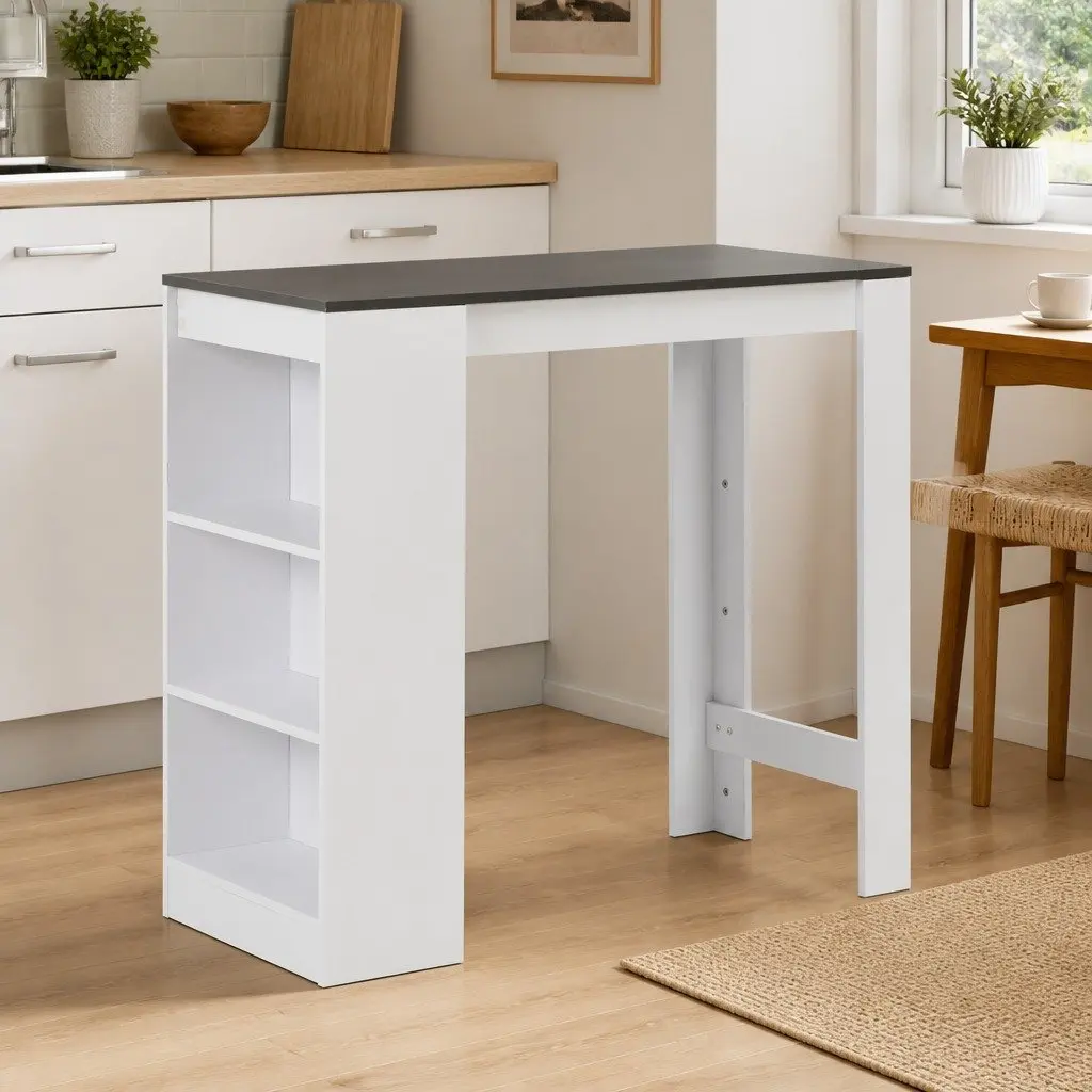 Bar Table with Storage Shelf for Compact Spaces
