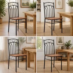 Set of 4 Brown Dining Chairs for Modern Spaces