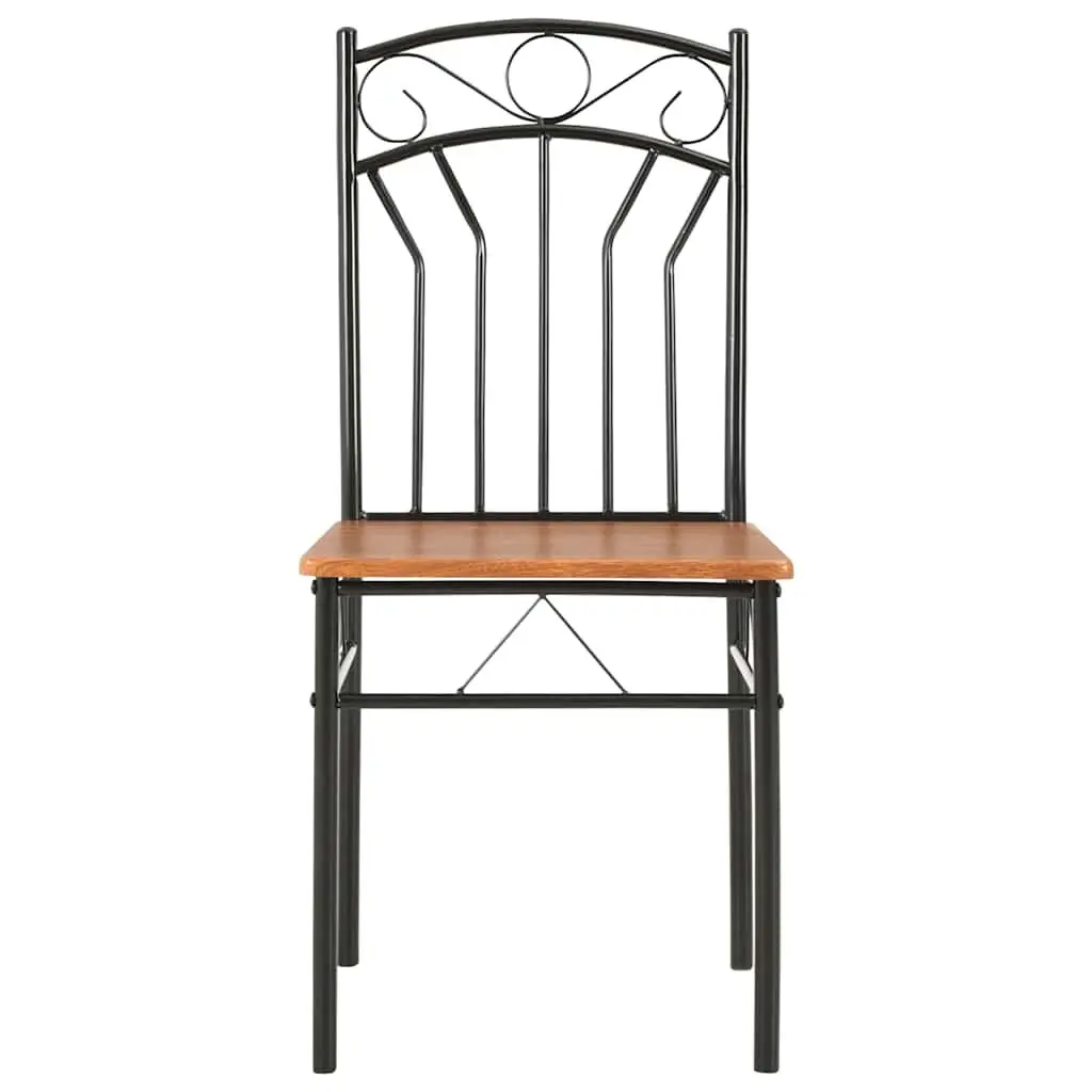 Dining Chairs MDF Board Steel 4 Piece Brown Modern Industrial Style