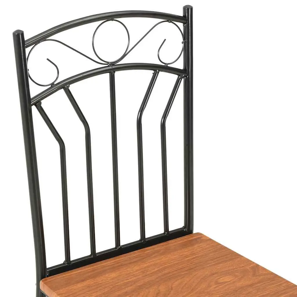 Dining Chairs MDF Board Steel 4 Piece Brown Modern Industrial Style