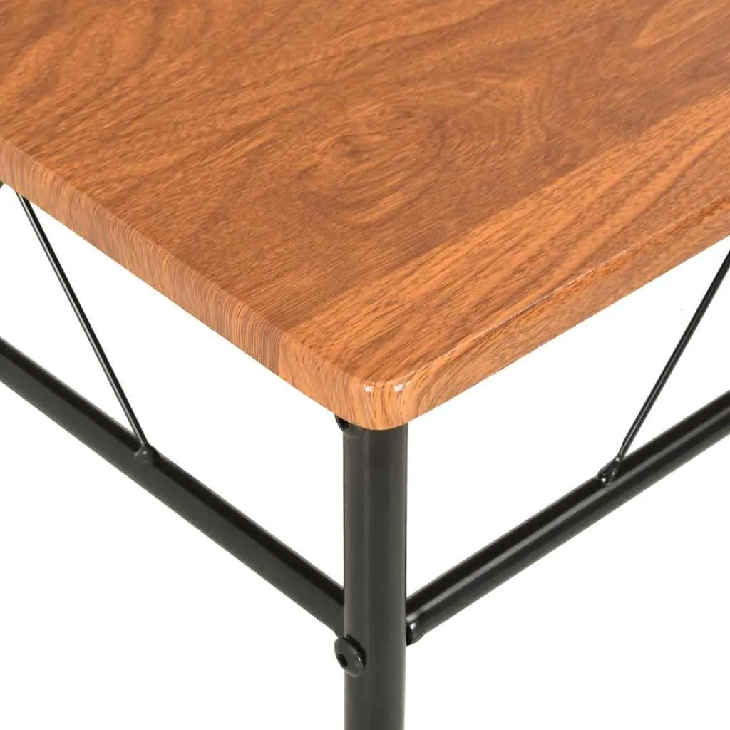Dining Chairs MDF Board Steel 4 Piece Brown Modern Industrial Style