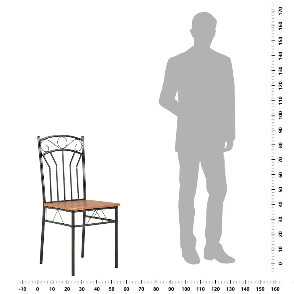Dining Chairs MDF Board Steel 4 Piece Brown Modern Industrial Style