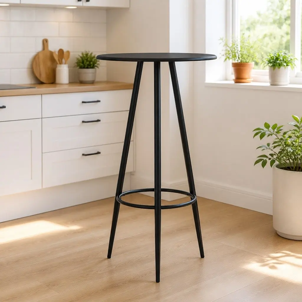 Black Bar Table for Kitchen and Bistro