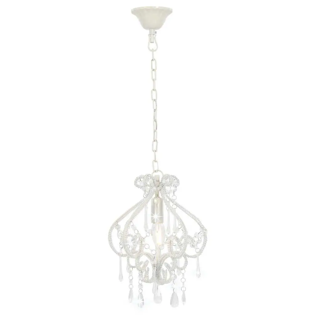 Flush Mount Ceiling Lamp with White Beads E14