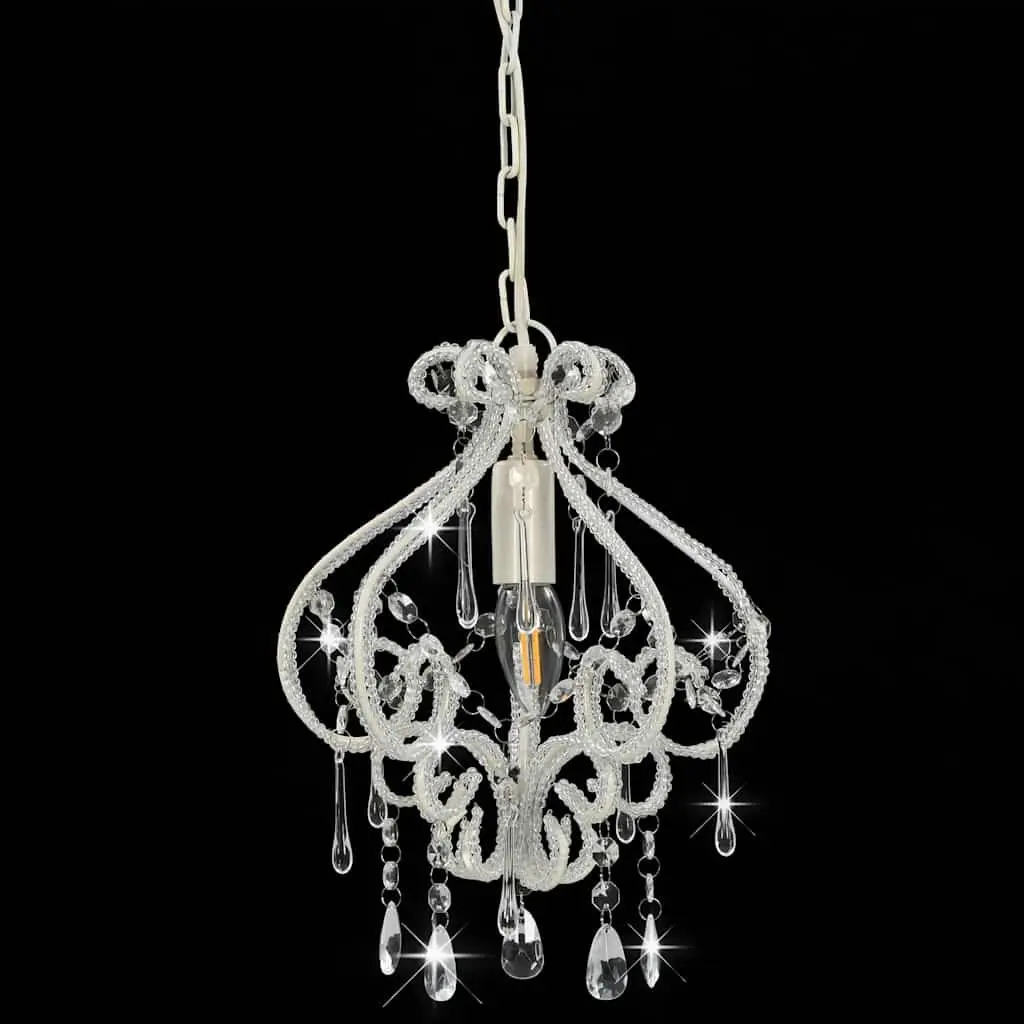 Flush Mount Ceiling Lamp with White Beads E14