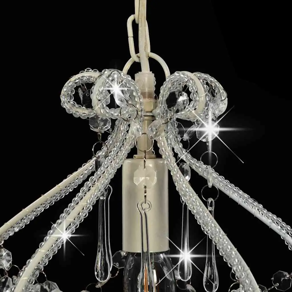 Flush Mount Ceiling Lamp with White Beads E14