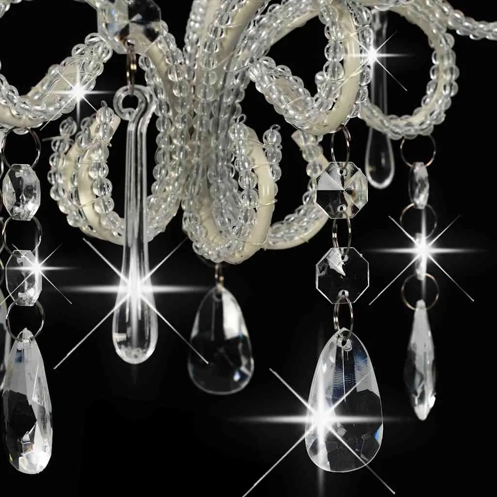 Flush Mount Ceiling Lamp with White Beads E14