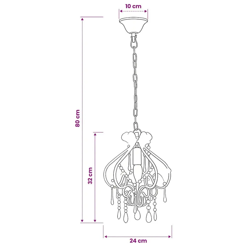 Flush Mount Ceiling Lamp with White Beads E14