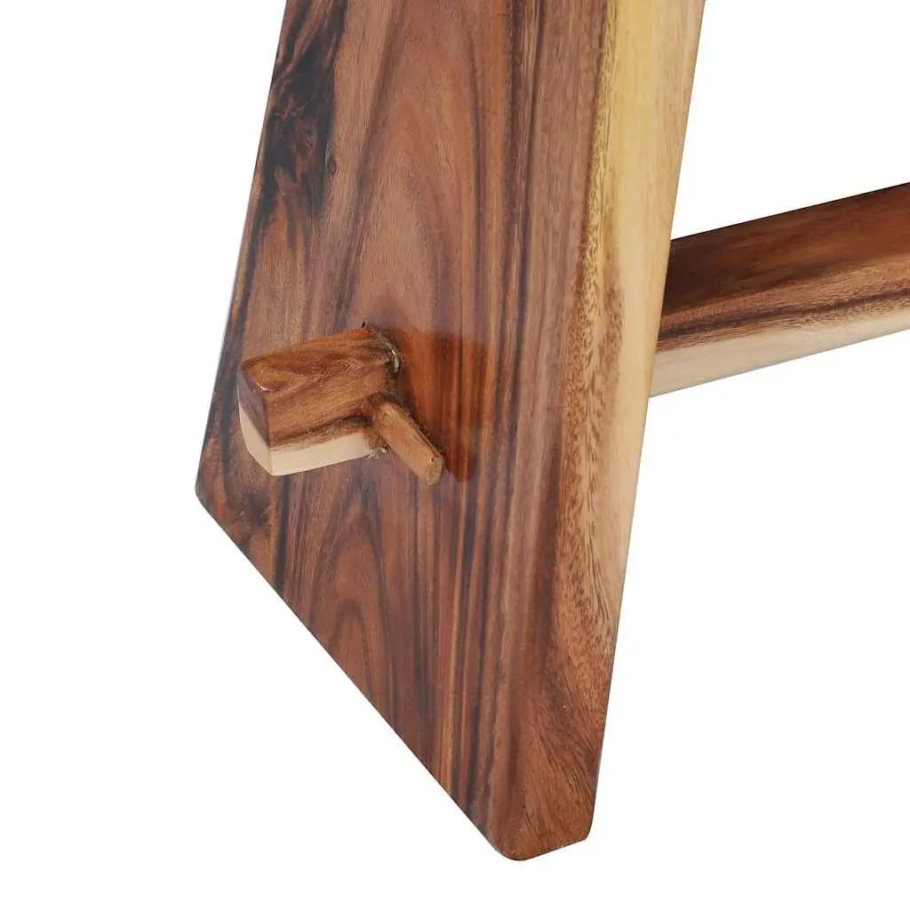 Multicolour Solid Wood and Polyresin Compact Stool